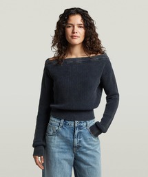 G-STAR | Off Shoulder Washed Knit/ウォッシュド加工オフショルダーニットセーター(ニット/セーター)