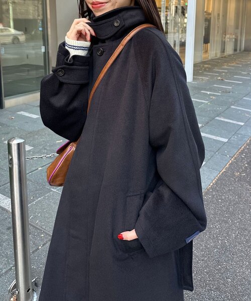 CIAOPANIC（チャオパニック）の「ウール混ベルテッドステンカラーコート（その他アウター・レディース・ブラウン/ブラック・MEDIUM/LARGE）」の3枚目の写真