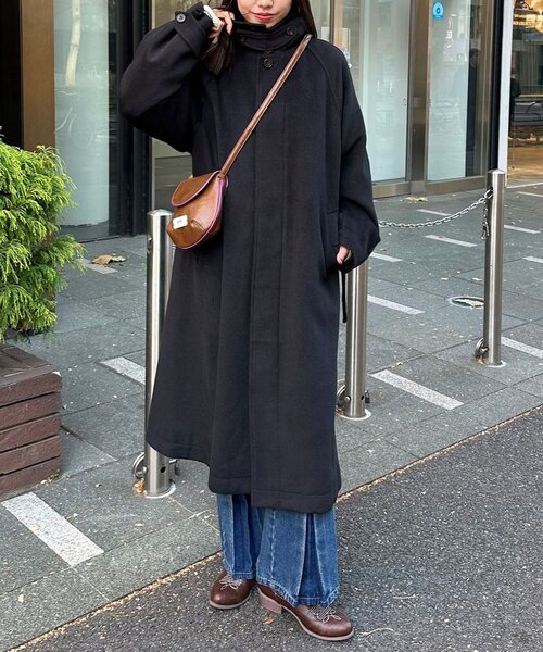 CIAOPANIC（チャオパニック）の「ウール混ベルテッドステンカラーコート（その他アウター・レディース・ブラウン/ブラック・MEDIUM/LARGE）」の6枚目の写真