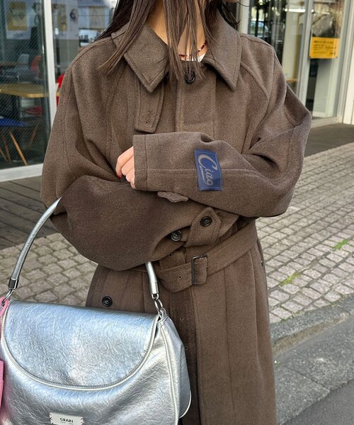 CIAOPANIC（チャオパニック）の「ウール混ベルテッドステンカラーコート（その他アウター・レディース・ブラウン/ブラック・MEDIUM/LARGE）」の18枚目の写真