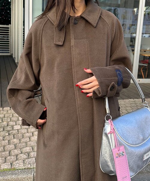 CIAOPANIC（チャオパニック）の「ウール混ベルテッドステンカラーコート（その他アウター・レディース・ブラウン/ブラック・MEDIUM/LARGE）」の19枚目の写真