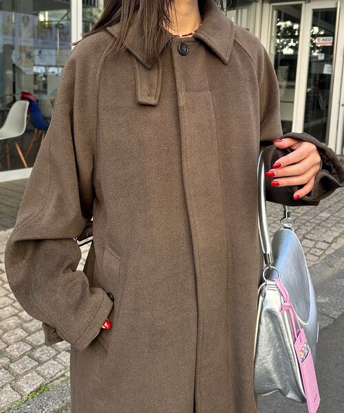 CIAOPANIC（チャオパニック）の「ウール混ベルテッドステンカラーコート（その他アウター・レディース・ブラウン/ブラック・MEDIUM/LARGE）」の20枚目の写真