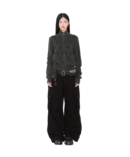 AAKAM(アーカム)の「Cross Boucle Knit Zip-Up (Khaki)(ニット/セーター・レディース・その他・1/2)」の16枚目の写真