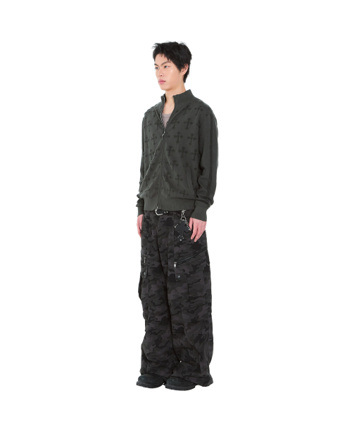 AAKAM(アーカム)の「Cross Boucle Knit Zip-Up (Khaki)(ニット/セーター・レディース・その他・1/2)」の3枚目の写真
