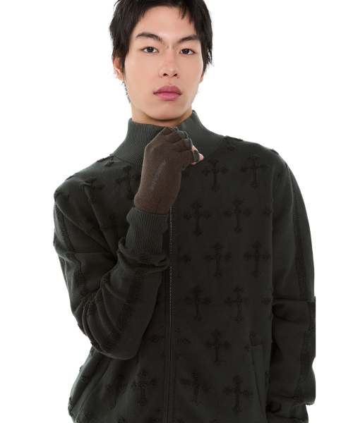 AAKAM(アーカム)の「Cross Boucle Knit Zip-Up (Khaki)(ニット/セーター・レディース・その他・1/2)」の6枚目の写真