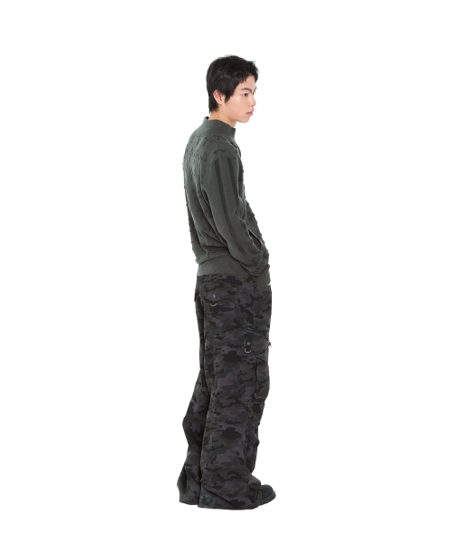 AAKAM(アーカム)の「Cross Boucle Knit Zip-Up (Khaki)(ニット/セーター・レディース・その他・1/2)」の7枚目の写真