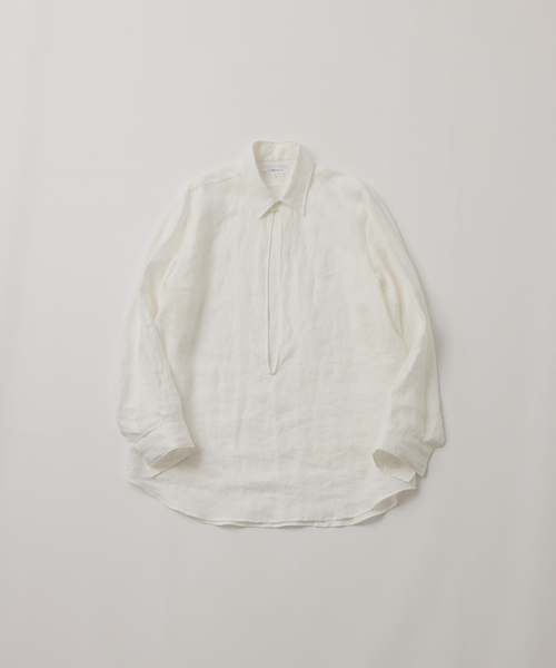 UNFOLLOW(アンフォロー)の「【FOLL / フォル】washed linen skipper shirt(シャツ/ブラウス・メンズ・ホワイト/グレー/ブラウン・3/2)」の1枚目の写真