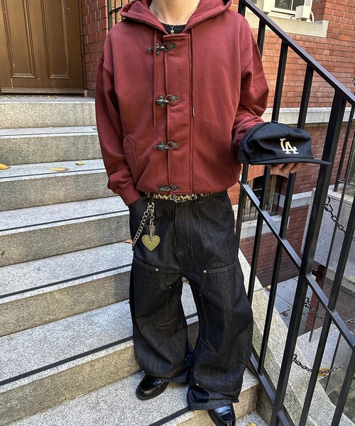 kutir（クティール）の「FIREMAN DESIGN ZIPUP HOODIE／ファイヤーマンデザインジップアップパーカー（パーカー・メンズ・ブラウン/ブラック/レッド・LARGE/MEDIUM）」の6枚目の写真