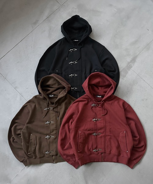 kutir（クティール）の「FIREMAN DESIGN ZIPUP HOODIE／ファイヤーマンデザインジップアップパーカー（パーカー・メンズ・ブラウン/ブラック/レッド・LARGE/MEDIUM）」の4枚目の写真