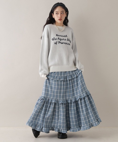 RAGEBLUE（レイジブルー）の「ハイゲージフロントロゴニット（ニット/セーター・レディース・ホワイト/ブルー/ネイビー・FREE）」の4枚目の写真