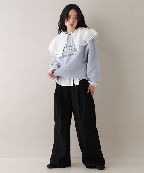 RAGEBLUE（レイジブルー）の「ハイゲージフロントロゴニット（ニット/セーター・レディース・ホワイト/ブルー/ネイビー・FREE）」の8枚目の写真