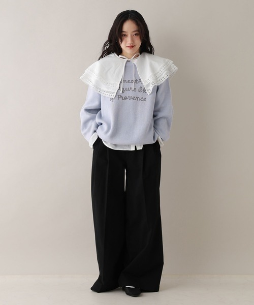 RAGEBLUE（レイジブルー）の「ハイゲージフロントロゴニット（ニット/セーター・レディース・ホワイト/ブルー/ネイビー・FREE）」の9枚目の写真