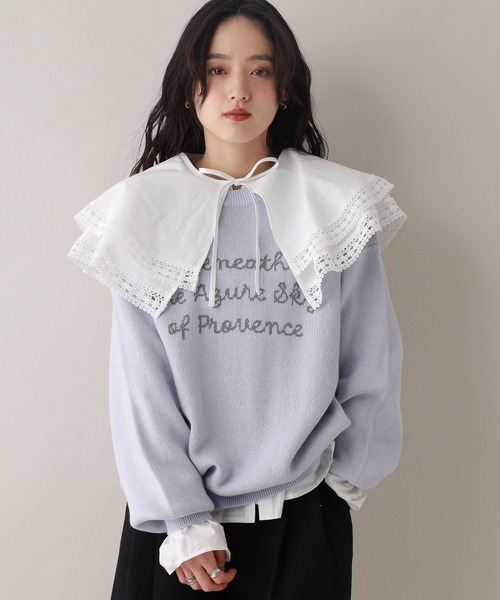 RAGEBLUE（レイジブルー）の「ハイゲージフロントロゴニット（ニット/セーター・レディース・ホワイト/ブルー/ネイビー・FREE）」の11枚目の写真