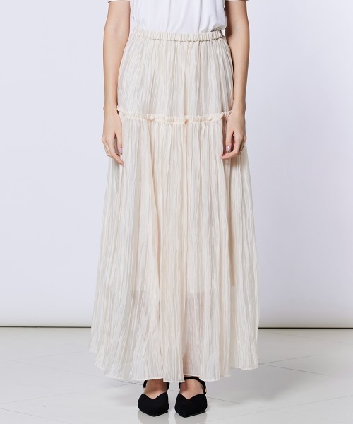 Sov.（ソブ）の「シアー ティアードスカート（スカート・レディース・アイボリー/ネイビー・38/36）」の4枚目の写真