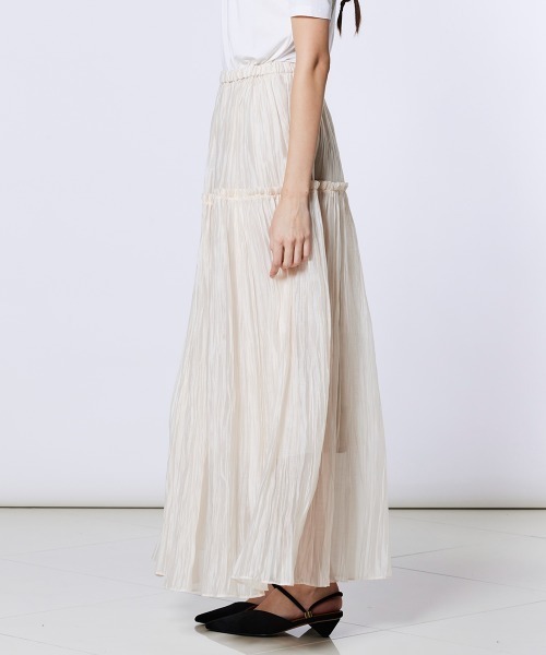 Sov.（ソブ）の「シアー ティアードスカート（スカート・レディース・アイボリー/ネイビー・38/36）」の5枚目の写真