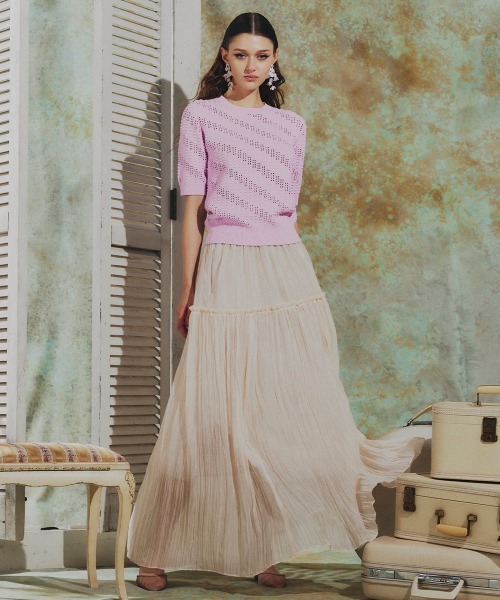 Sov.（ソブ）の「シアー ティアードスカート（スカート・レディース・アイボリー/ネイビー・38/36）」の16枚目の写真