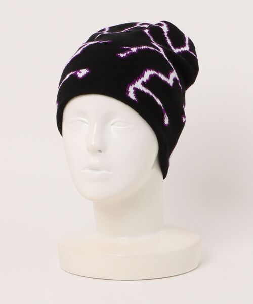 SPINNS（スピンズ）の「シングルニットビーニー/イナズマ/ユニセックス（ニットキャップ/ビーニー・メンズ・ブラック×ブルー/ホワイト×ブラック/ブラック×ホワイト・ONESIZE）」の3枚目の写真