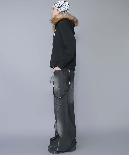 SPINNS（スピンズ）の「シングルニットビーニー/イナズマ/ユニセックス（ニットキャップ/ビーニー・メンズ・ブラック×ブルー/ホワイト×ブラック/ブラック×ホワイト・ONESIZE）」の16枚目の写真