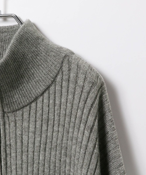 LEPSIM（レプシィム）の「7ゲージ配色ZIPチュニック　638087（ニット/セーター・レディース・ブラック/アイボリー/ライトグレー・FREE）」の6枚目の写真