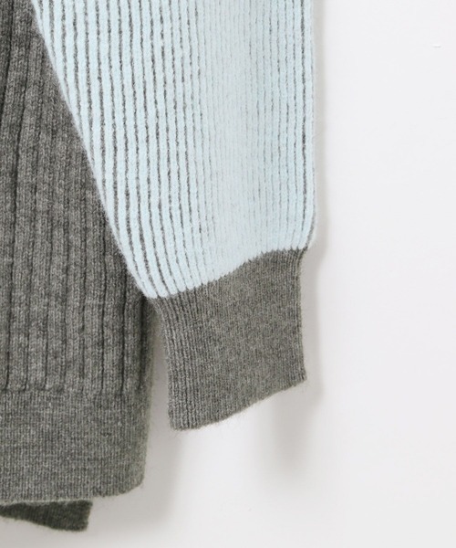 LEPSIM（レプシィム）の「7ゲージ配色ZIPチュニック　638087（ニット/セーター・レディース・ブラック/アイボリー/ライトグレー・FREE）」の7枚目の写真