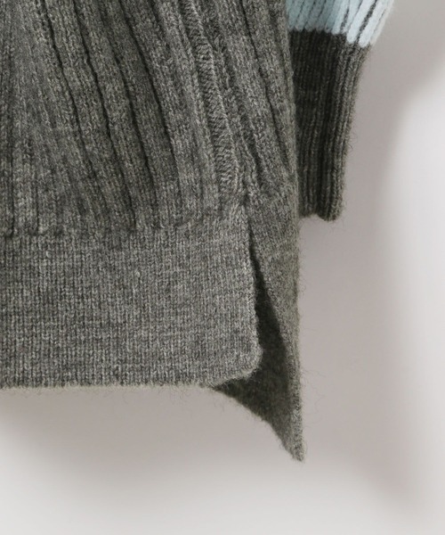 LEPSIM（レプシィム）の「7ゲージ配色ZIPチュニック　638087（ニット/セーター・レディース・ブラック/アイボリー/ライトグレー・FREE）」の9枚目の写真