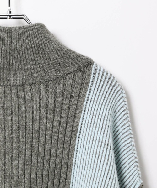 LEPSIM（レプシィム）の「7ゲージ配色ZIPチュニック　638087（ニット/セーター・レディース・ブラック/アイボリー/ライトグレー・FREE）」の10枚目の写真