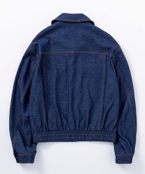 Bie(ビエ)の「デニムライク ショートジャケット(デニムジャケット・レディース・ブルー・M/S/L)」の4枚目の写真