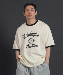 スーパーオーバーサイズリンガー半袖Tシャツ - アイボリー