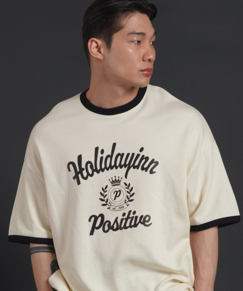 PHERMENON(フェルメノン)の「スーパーオーバーサイズリンガー半袖Tシャツ - アイボリー(Tシャツ/カットソー・メンズ・その他・1/2)」の2枚目の写真