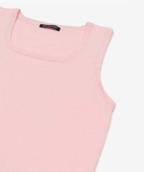 BENSIMON（ベンシモン）の「KNIT SLEEVELESS - PINK（Tシャツ/カットソー・レディース・ピンク・FREE）」の2枚目の写真