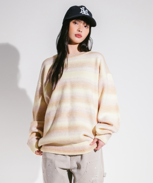LMCの「OVAL OMBRE BRUSHED KNIT SWEATER beige(ニット/セーター・メンズ・その他・S/M/L)」の1枚目の写真