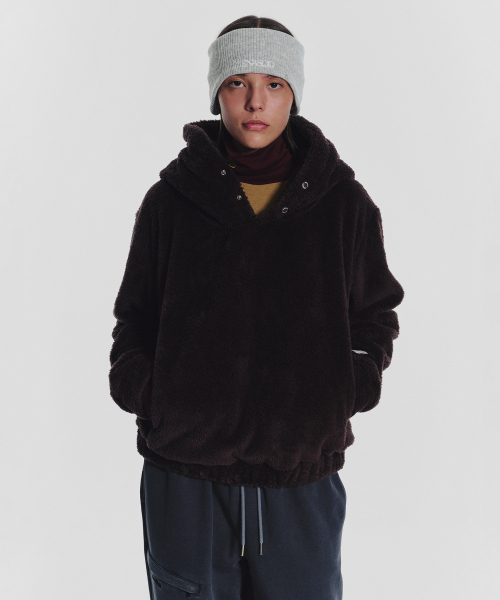 MENASOO(ミナス)の「Pogme Fleece String Hoodie_Brown(パーカー・レディース・ブラウン・F)」の5枚目の写真