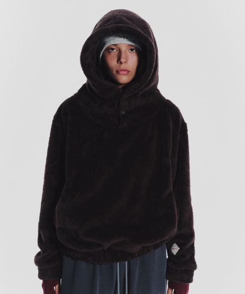 MENASOO(ミナス)の「Pogme Fleece String Hoodie_Brown(パーカー・レディース・ブラウン・F)」の6枚目の写真