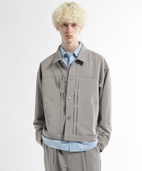 HARE（ハレ）の「【SET UP対応】スタッズライントラッカージャケット(HARE)（ブルゾン・メンズ・ネイビー/ブラック/グレー・SMALL/MEDIUM）」の3枚目の写真