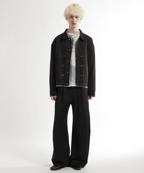 HARE（ハレ）の「【SET UP対応】スタッズライントラッカージャケット(HARE)（ブルゾン・メンズ・ネイビー/ブラック/グレー・SMALL/MEDIUM）」の4枚目の写真