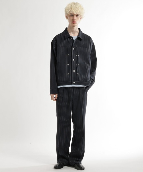 HARE（ハレ）の「【SET UP対応】スタッズライントラッカージャケット(HARE)（ブルゾン・メンズ・ネイビー/ブラック/グレー・SMALL/MEDIUM）」の8枚目の写真