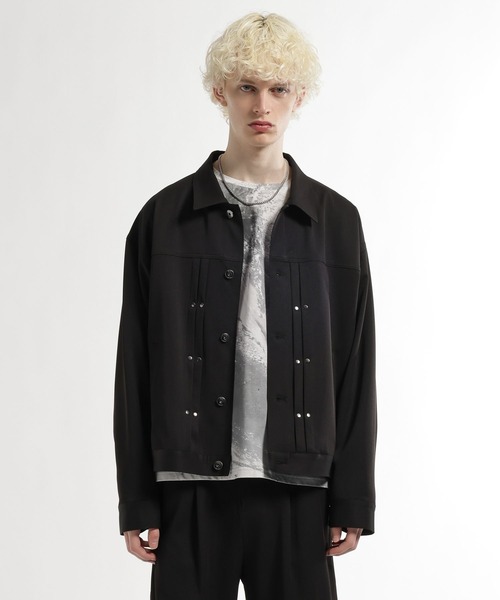 HARE（ハレ）の「【SET UP対応】スタッズライントラッカージャケット(HARE)（ブルゾン・メンズ・ネイビー/ブラック/グレー・SMALL/MEDIUM）」の9枚目の写真