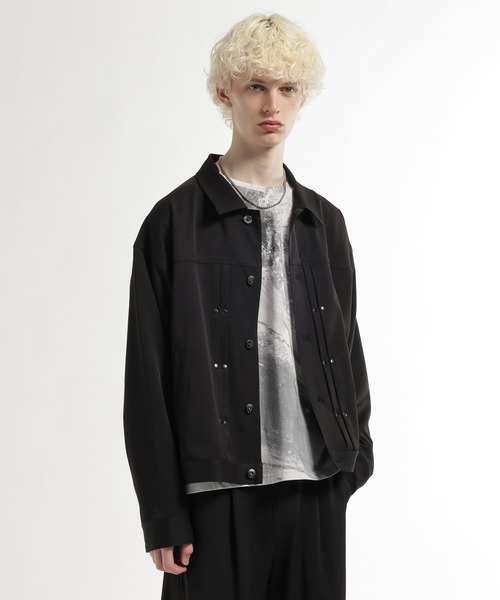 HARE（ハレ）の「【SET UP対応】スタッズライントラッカージャケット(HARE)（ブルゾン・メンズ・ネイビー/ブラック/グレー・SMALL/MEDIUM）」の11枚目の写真