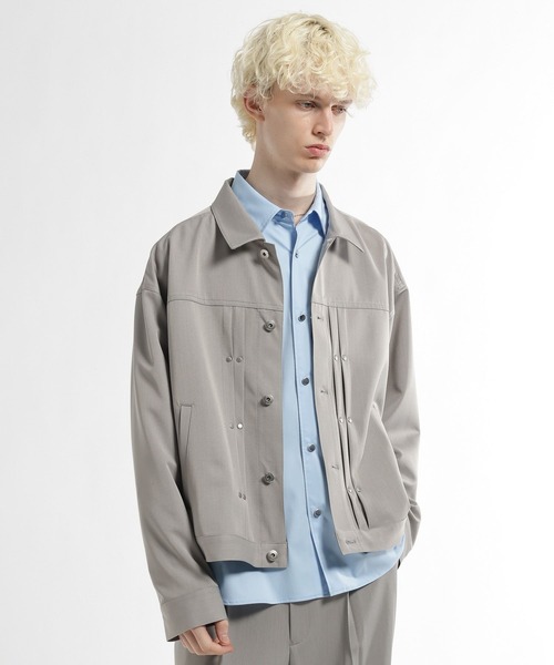 HARE（ハレ）の「【SET UP対応】スタッズライントラッカージャケット(HARE)（ブルゾン・メンズ・ネイビー/ブラック/グレー・SMALL/MEDIUM）」の13枚目の写真