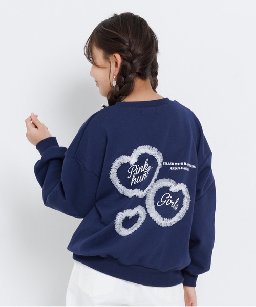 Heart tulle ハート スウェット Heart tulle sweatshirt black