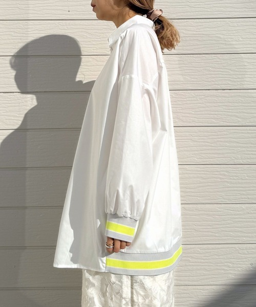 Q（キュー）の「リブドッキングシャツ（シャツ/ブラウス・レディース・オフホワイト・MEDIUM）」の3枚目の写真