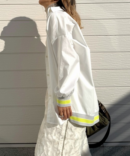 Q（キュー）の「リブドッキングシャツ（シャツ/ブラウス・レディース・オフホワイト・MEDIUM）」の6枚目の写真