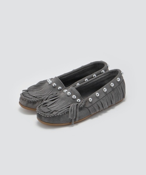 SACO スタッズ モカシン 1.0cm GREY（モカシン/デッキシューズ