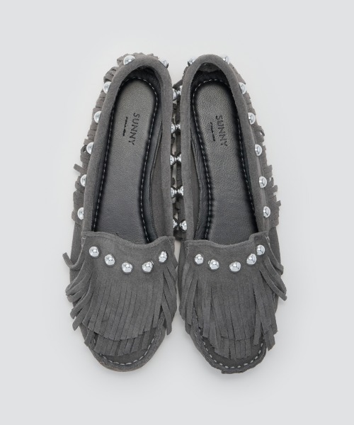 PELLICO SUNNY(ペリーコサニー)の「SACO スタッズ モカシン 1.0cm GREY(モカシン/デッキシューズ・レディース・グレー・35/36/37/38/39)」の3枚目の写真