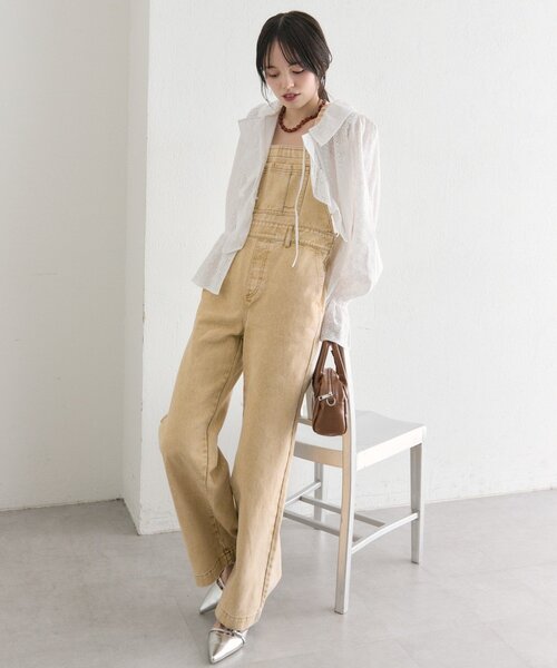 mystic（ミスティック）の「フレアサロペット（サロペット/オーバーオール・レディース・ネイビー/イエロー・1/2）」の2枚目の写真