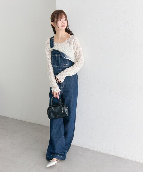 mystic（ミスティック）の「フレアサロペット（サロペット/オーバーオール・レディース・ネイビー/イエロー・1/2）」の7枚目の写真