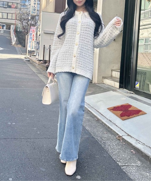 INGNI(イング)の「ラメツイードニットカーディガン(カーディガン/ボレロ・レディース・ピンク系2/ブラック×ホワイト/グレー系8・M)」の9枚目の写真