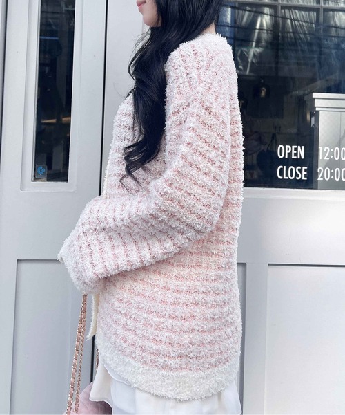 INGNI(イング)の「ラメツイードニットカーディガン(カーディガン/ボレロ・レディース・ピンク系2/ブラック×ホワイト/グレー系8・M)」の15枚目の写真