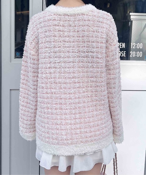 INGNI(イング)の「ラメツイードニットカーディガン(カーディガン/ボレロ・レディース・ピンク系2/ブラック×ホワイト/グレー系8・M)」の16枚目の写真