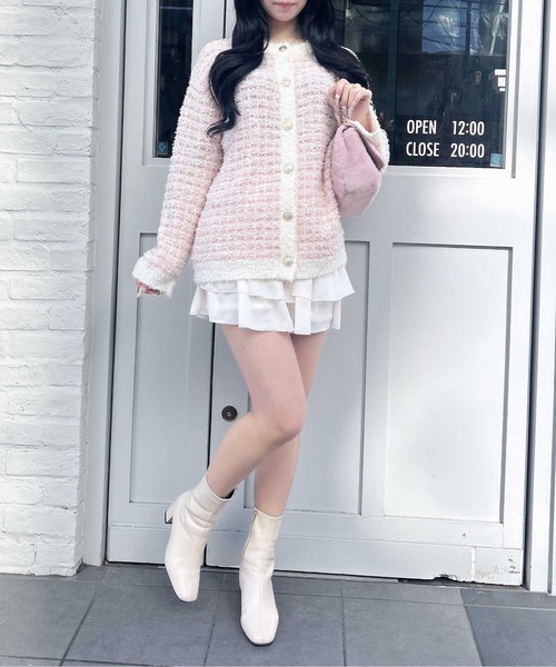 INGNI(イング)の「ラメツイードニットカーディガン(カーディガン/ボレロ・レディース・ピンク系2/ブラック×ホワイト/グレー系8・M)」の17枚目の写真